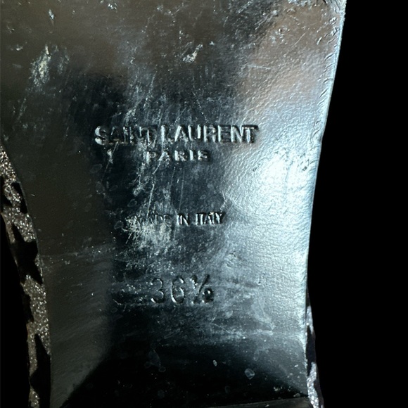 Saint Laurent ankle boots 6.5 Silver and Black Velvet Stars - Picture 4 of 5